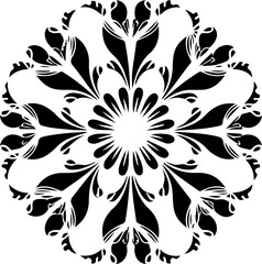 Obraz premium Mandala Stencil Vector Design, Intricate Mandala Stencil Art, Circular Mandala Stencil Vector, Decorative Mandala Template Design, Floral Mandala Stencil Vector, Traditional Mandala Vector Art, Abstra