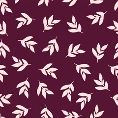 Little Leaves Twigs Vector Seamless pattern