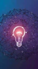  Light Bulb with a Web-like Structure on Gradient Background