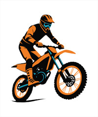 Obraz premium Dynamic motocross rider in action, showcasing sport and speed