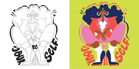 Funny trendy hand drawn doodle lettering quote. Lettering for t-shirt design, mug print, bag print, clothes fashion. 100% hand drawn vector image.