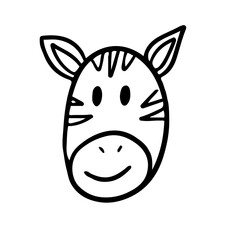 Cute Zebra Animal Head Doodle
