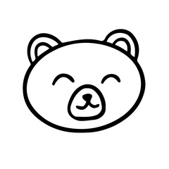 Cute Bear Animal Head Doodle