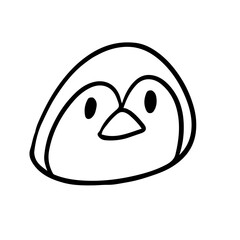 Cute Penguin Animal Head Doodle