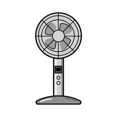 Obraz premium Air conditioner fan illustration in simple style with gray colors 