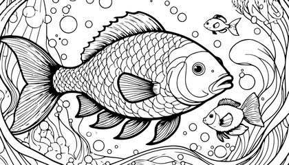 white fish coloring page