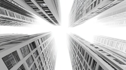 Fototapeta premium Abstract Cityscape: A Study in White and Light 