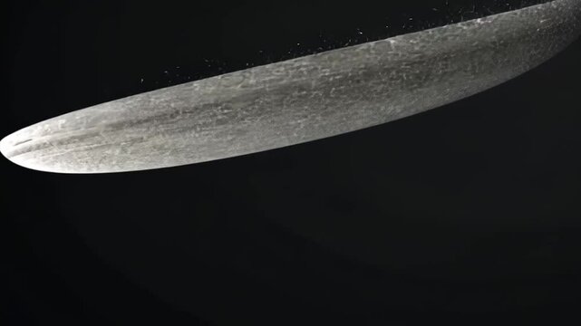 Crescent moon detail, night sky, cosmic texture, space exploration, background for science