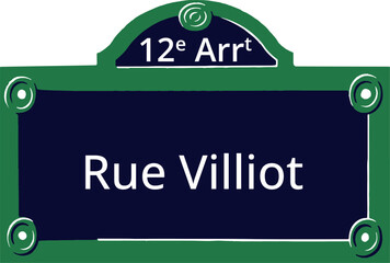 12e Arrt, Elegant Parisian Street Sign