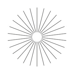 Obraz premium Radial circle lines. Circular lines element. Symbol of Sun star rays. Spoke with radiating stripes. Abstract illusion geometric shape. Starburst radial stripes. Flat design pattern. 