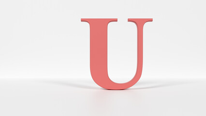 8K 3D Capital Letter U – High-Resolution Alphabet Flash Card and Typography Render