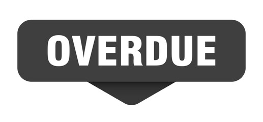overdue sticker. overdue sign on transparent background