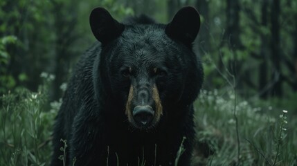 Fototapeta premium black bear in the forest