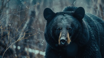Fototapeta premium black bear in the forest