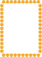 Flourish frame with blossom elements. Trendy graphic template. Cute orchid flower empty frame box