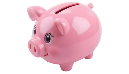 3d pink piggy bank isolated