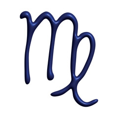 3d virgo zodiac sign Esoteric symbol Astrology clipart Element for design