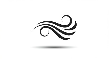Abstract design featuring flowing black lines on a white background, symbolizing movement and elegance - alchemy air symbol | alchemy symbol