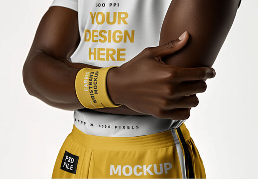 Sports Wristband and Athlete Uniform Mockup for Design and Branding Projects