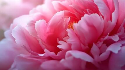 柔らかな光に包まれる牡丹の華麗な花びら