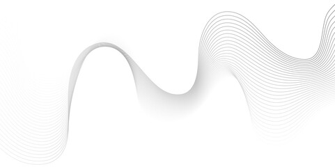 White wave curve lines banner background design. Abstract soft wave lines dynamic flowing gray light isolated background. Vector Illustration of the gray pattern of lines. Black stripes on white .