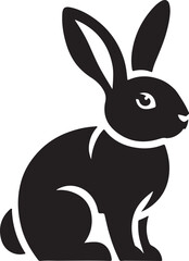 black rabbit vector illustration