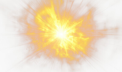 Sunburst Effect with Celestial Light Isolate on Transparent Background, cutout, png