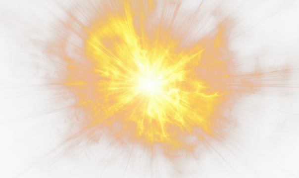 Sunburst Effect with Celestial Light Isolate on Transparent Background, cutout, png