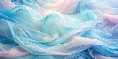 Obraz premium Abstract Swirling Texture of Delicate Blue and Pink Fabric with Subtle Color Gradient