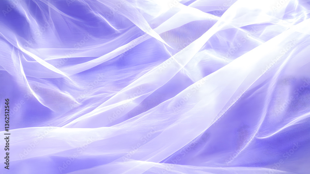 Aufkleber a delicate interplay of translucent fabric in soft purple and white hues, creating an ethereal and d