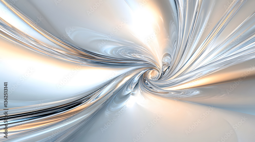 Aufkleber A mesmerizing abstract swirl of light and texture, creating a sense of motion and depth in soft hues of white and silver