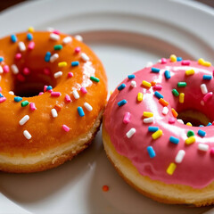 Assorted Frosted Donuts with Rainbow Sprinkles