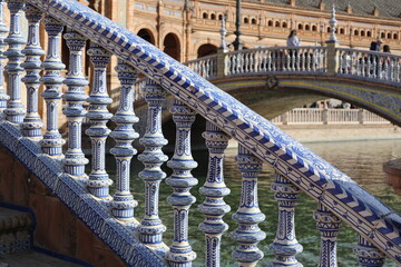 Fototapeta premium bridge of sighs. old bridge in seville spain. plaza de espana in seville spain