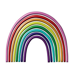 Colorful rainbow shape Gay pride flag Happy pride day LGBTQ community Pride Month Vector 3d clipart for posters, stickers, logo, cards