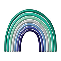 Fototapeta premium Colorful rainbow shape Gay men pride flag Happy pride day LGBTQ community Pride Month Vector 3d clipart for posters, stickers, logo, cards