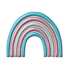 Obraz premium Colorful rainbow shape Transgender pride flag Happy pride day LGBTQ community Pride Month Vector 3d clipart for posters, stickers, logo, cards