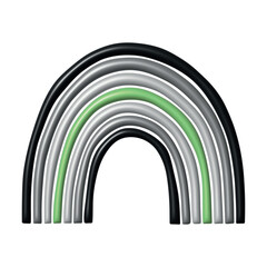 Colorful rainbow shape Agender pride flag Happy pride day LGBTQ community Pride Month Vector 3d clipart for posters, stickers, logo, cards