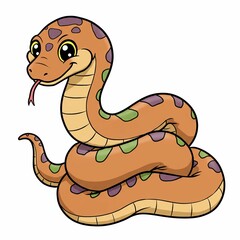Cute cartoon snake with colorful spots.