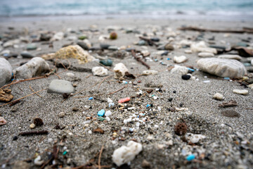 海岸に流れ着いたプラスチックゴミ　小笠原　東京都