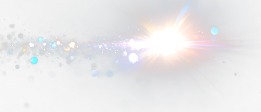 Enchanted Fantasy Lens Flare Overlay with Magical Bokeh Glow Effects Isolate on Transparent Background, cutout, png