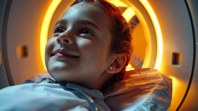 child patient in mri diagnostic center
