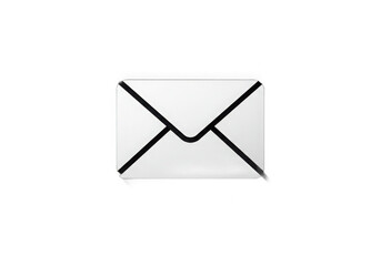 A simple white envelope icon with black lines on a black background in a centered composition