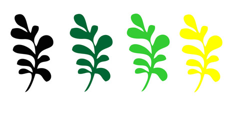 Leaves icon set. Leaves icon on transparent background. Collection green leaf