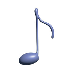 3d music note. Hand drawn musical symbol. Single element for print, web, design, decor, logo