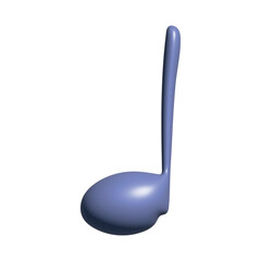 3d music note. Hand drawn musical symbol. Single element for print, web, design, decor, logo