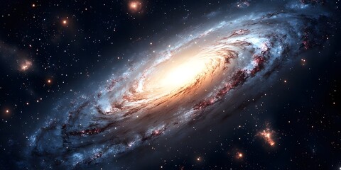 Fototapeta premium Mesmerizing cosmic galaxy with glowing star clusters and cosmic dust