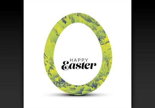 Happy Easter card template with fresh green Decorative Egg Design