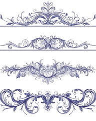 Floral flower vector Illustrations on white background