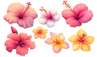 Floral flower vector Illustrations on white background