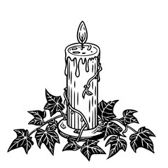 hand drawn vector illustration of a candle